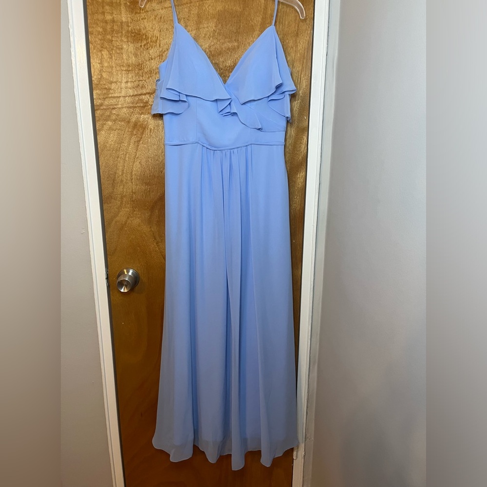 Morilee Chiffon Cornflower Blue Bridesmaid Dress